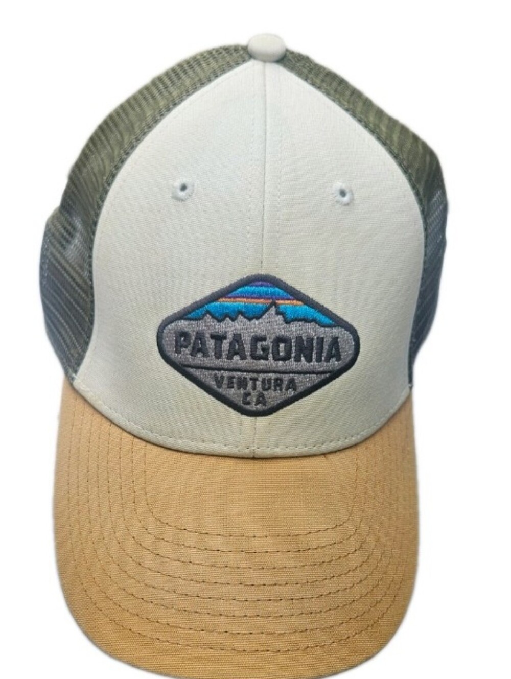 Patagonia Ventura California Logo Trucker Hat Cap Ivory Olive  Snapback Unisex